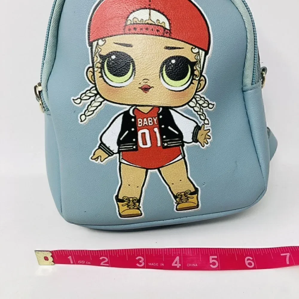 LOL BABY Mini Backpack Light Blue Girl's Bag !Baseball‎ Girl! 7x6x3”